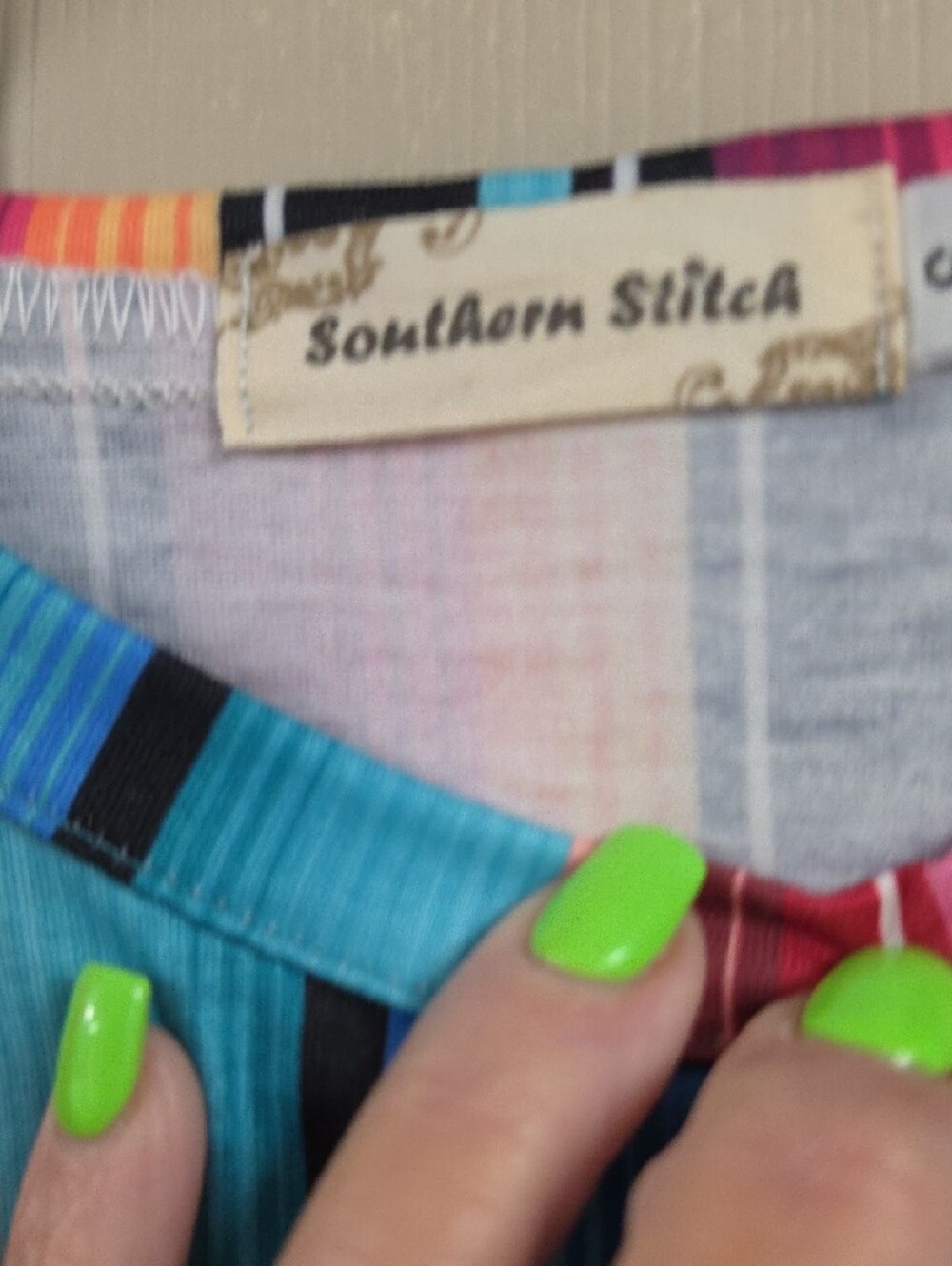 Multi-Color Striped Cold-Shoulder Top - Picture 3 of 4